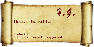 Heisz Gemella névjegykártya
